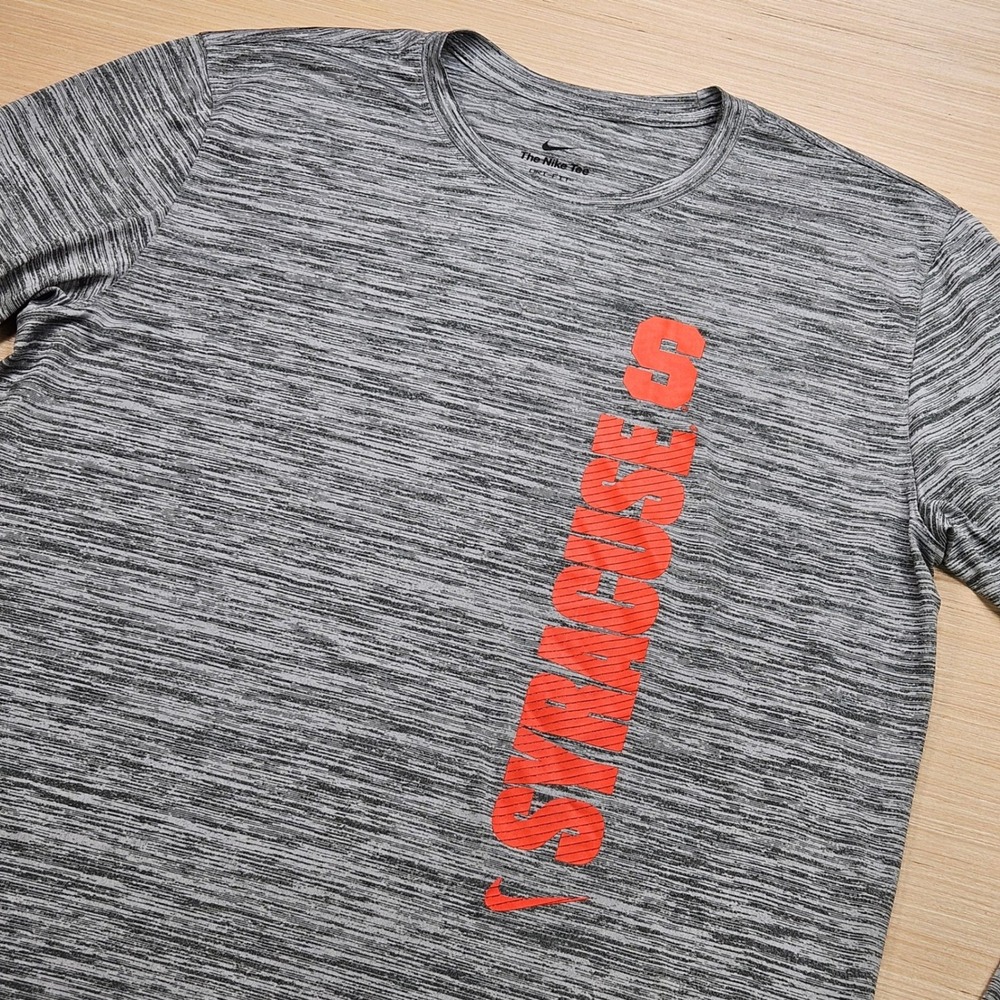 Syracuse Orange Nike Long Sleeve Shirt Men L Gray Team Issue Dri-Fit ZMFQ7197D